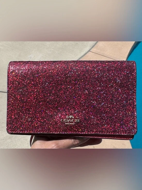 Coach Hayden  Crossbody Clutch in Ruby glitter NWOT - Picture 15 of 16